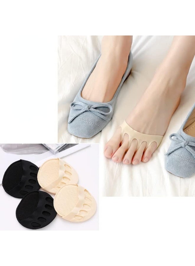 Comfortable Forefoot Cushions for Women High Heels – Strezo Non-Slip Reusable Toe Socks, Honeycomb Fabric Metatarsal Pads, Invisible Foot Pads for Shoes, 4 Pieces - Image 3